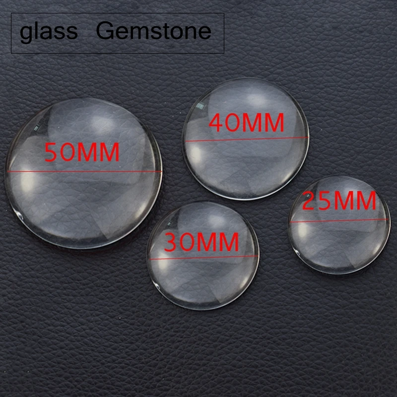 5Pcs Transparent Glass And Magnetic Stickers Fridge Magnet Handmade Works 25Mm/30Mm/40Mm/50Mm Glass And Magnet Diy Craft Decor