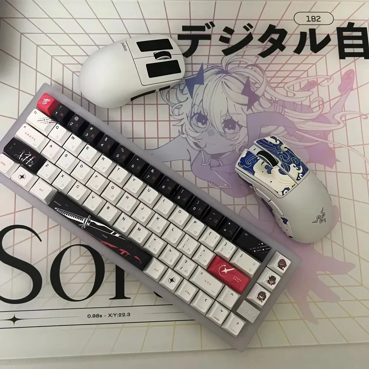 Imagem -05 - Keycap Japanese Roots para Teclado Mecânico Yuki Aim Individuação de Anime Personalizada Cherry Pbt Acessório 92 Chaves