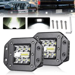 5 Inch 39W Flush Mount LED Work Light For Jeep Wrangler Car Truck Offroad Spot Beam Lenses LED Pods Driving Fog Light 12V 24V