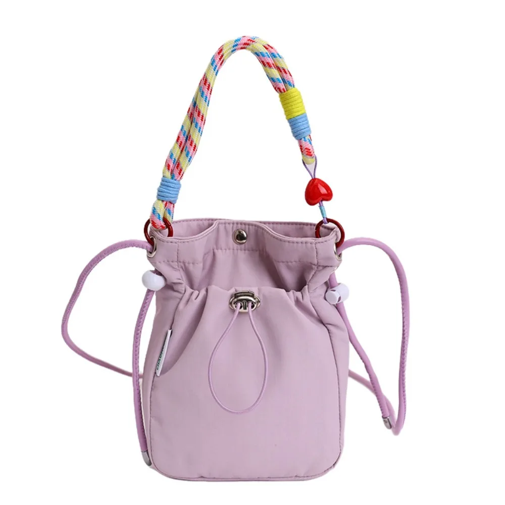 Lightweight Drawstring Crossbody Bag Waterproof Magnetic Snap Mobile Phone Pocket Square Multifunctional Messenger Bag
