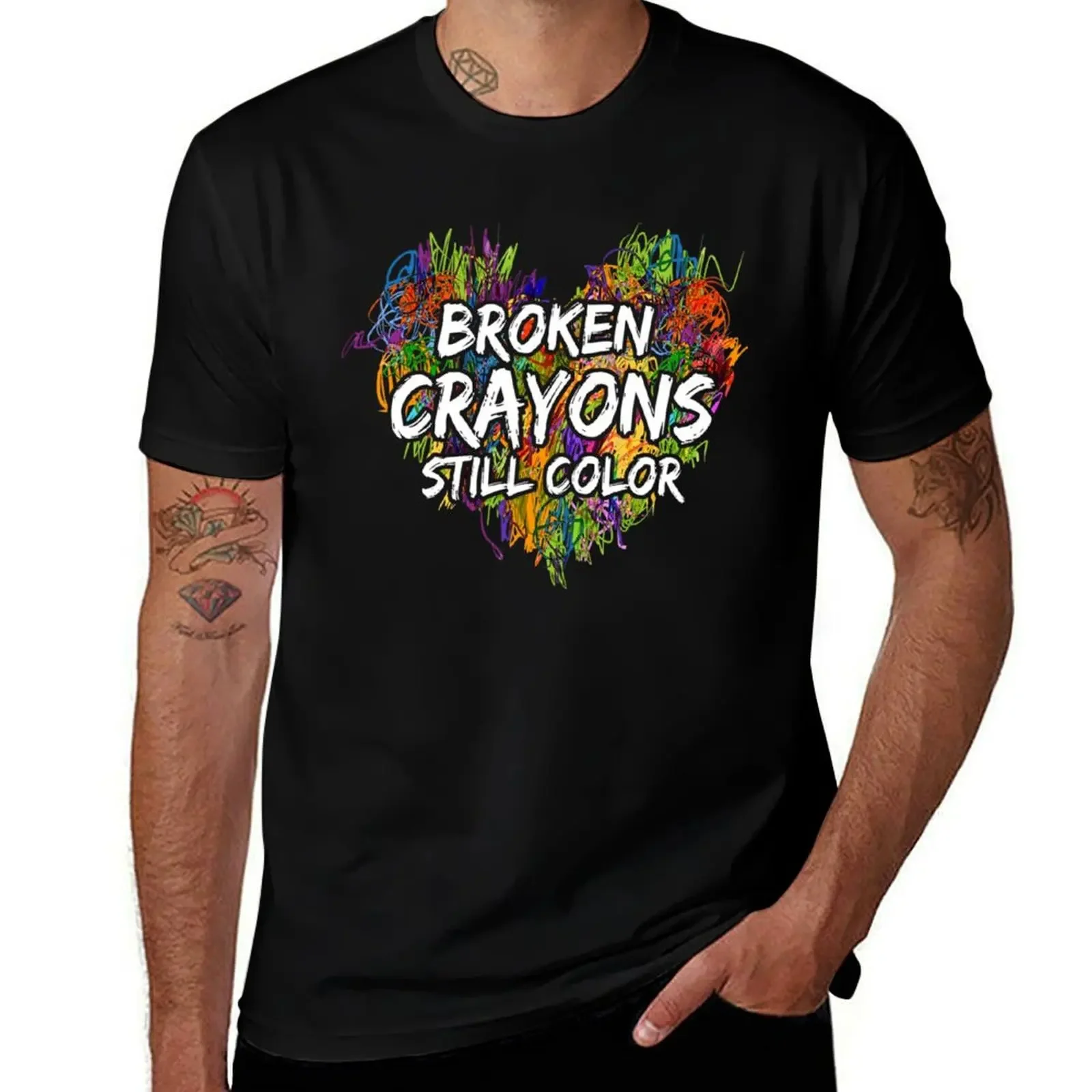 Broken Crayons Still Color Mental Health Awareness Supporter T-Shirt valentines boutique clothes topping mens graphic t-shirts