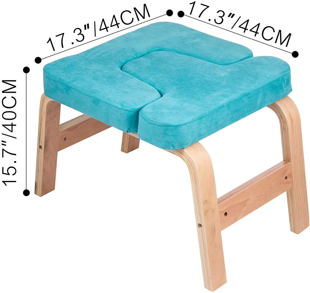 Inversion Chair,Caoxian Hi Home Headstand Bench Wood Legs Yoga Inversion Chair With Suede Velvet Pads