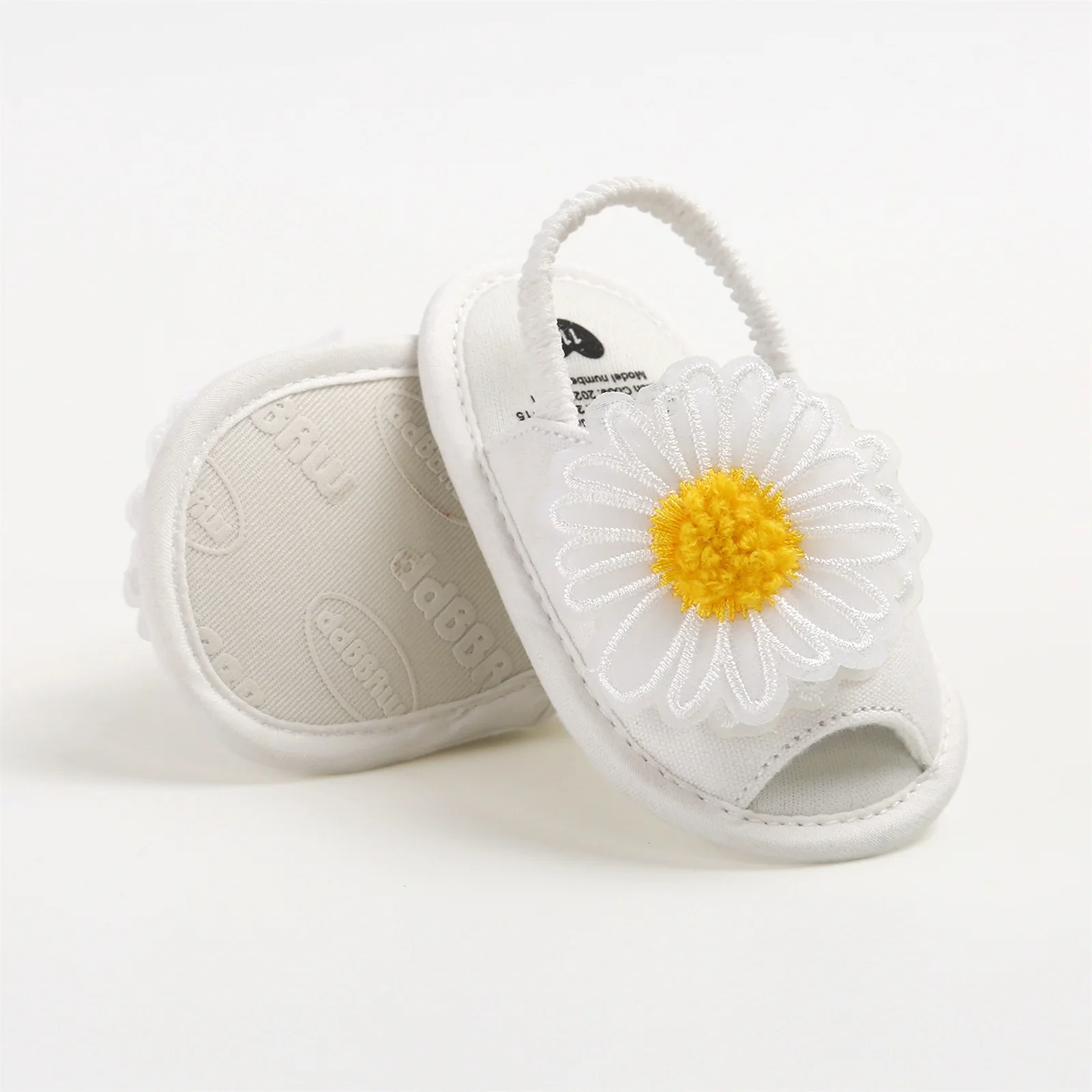 Baby-Mädchen-Sandalen, elegante Blumen, rutschfeste Sommer-Flats, Kleinkindschuhe für den Alltag