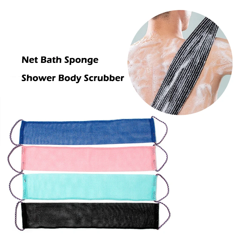 Net Sponge 30inch African Exfoliating Body Net Scrubbing Wash Net Washcloth Long Bathing Sponge Net Shower