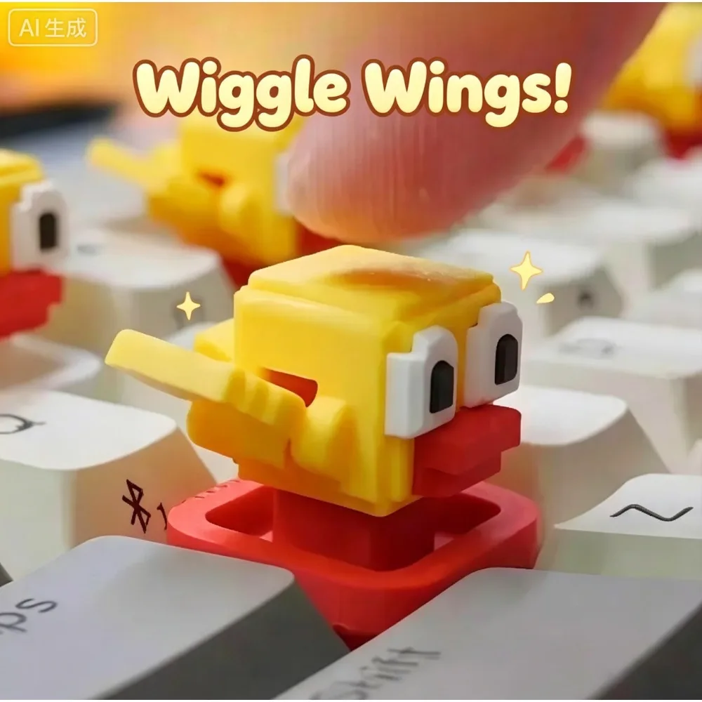 

3D Printed Pixel Bird Keycap Movable Wing Design ESC Key Cap DIY Accessories for Low Profile Mechanical Keyboard Creative Decor