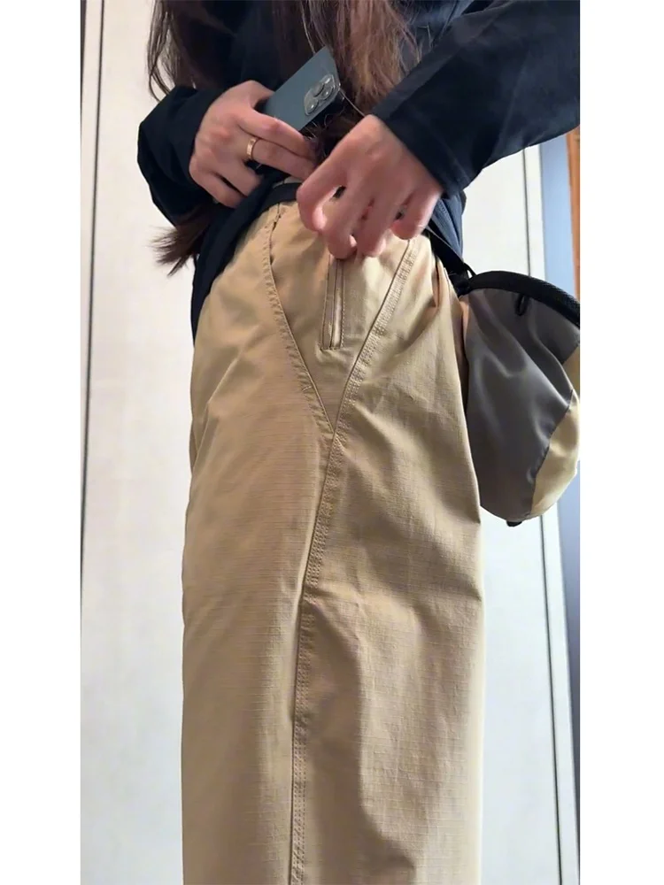 

Khaki Workwear Pants Men's Outdoor Climbing Trousers Windproof Waterproof Slim Fit Cargo Pants Straight Leg Casual Trousers