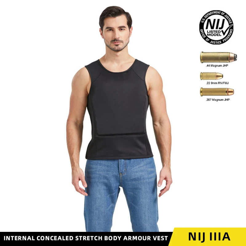 NIJ IIIA PE Internal Concealed Stretch Body Armour Vest