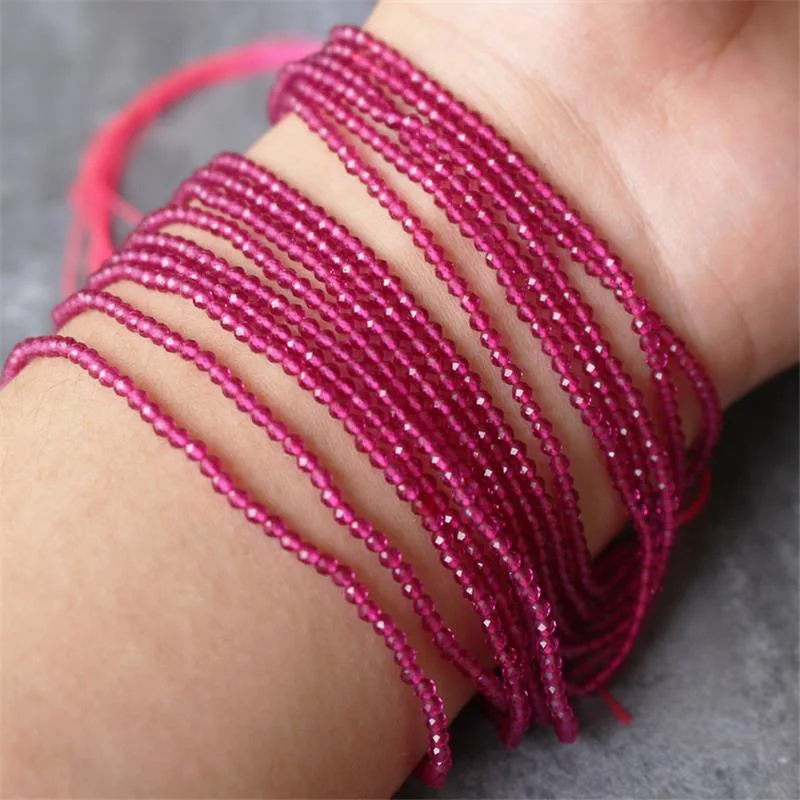 2 mm große Perlen aus natürlichem Stein, Amethyst, Tigerauge, Lapislazuli, eingelegt mit hellen Perlen, zur Schmuckherstellung, DIY-Halskette, Armband, Schmuck