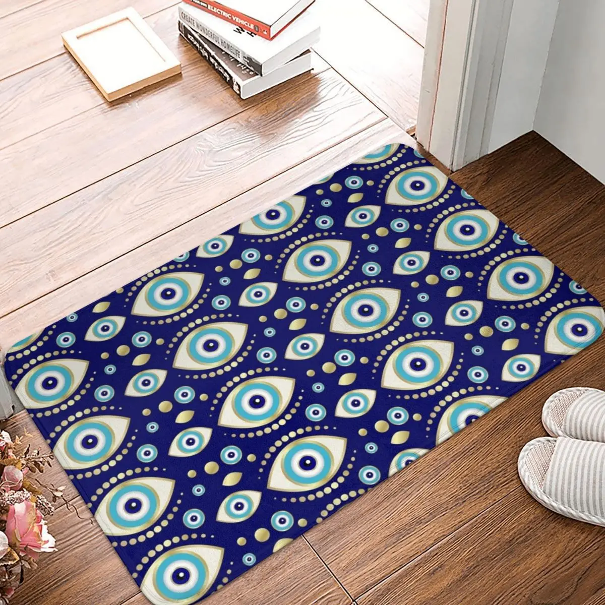 Nazar Mati Talisman Non-slip Doormat Greek Evil Eye Bath Bedroom Mat Prayer Carpet Home Modern Decor