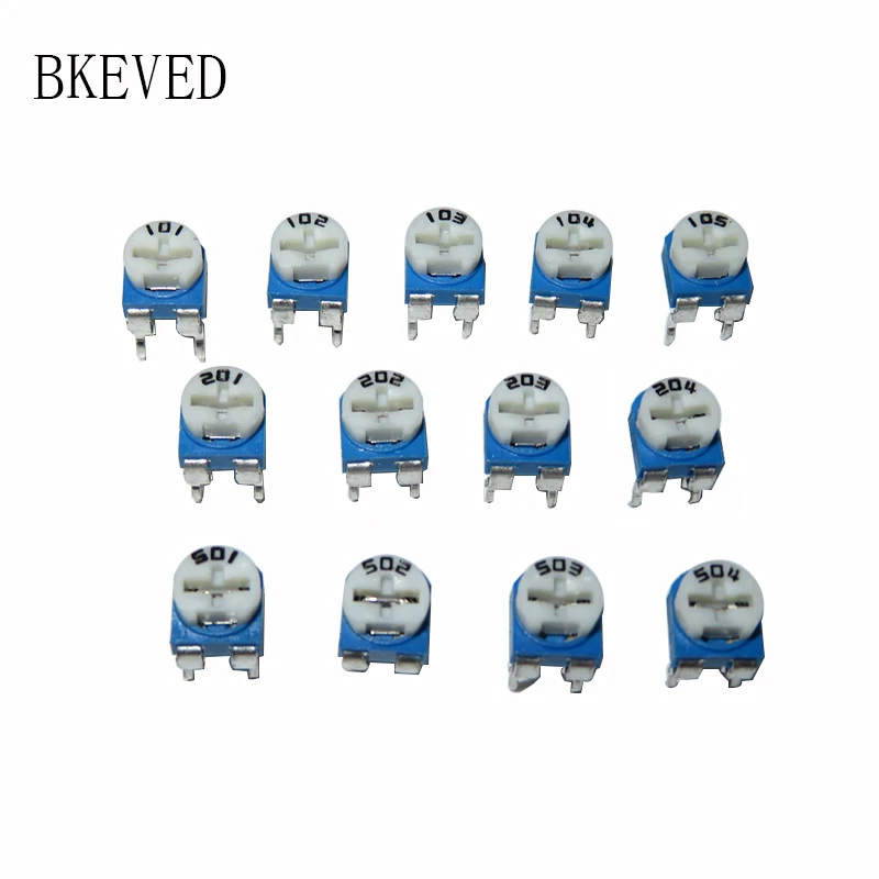 130 ชิ้นตัด Potentiometer RM-065 การปรับด้านบน 100ohm-1Mohm RM065 ตัวต้านทานตัวแปรชุดสารพัน 13 ประเภท * 10 ชิ้น = 130 ชิ้น