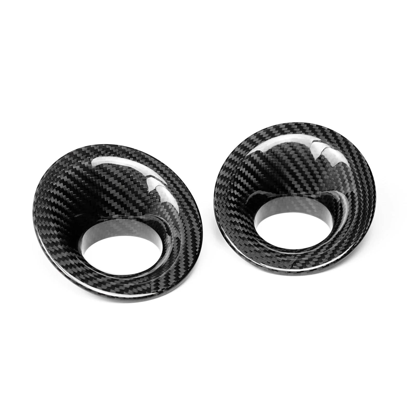 Pop For Dodge Challenger 2015-2023 Dry Carbon Fiber Front Fog Light Cover Trim Ring Lamp Foglight Foglamp Frame Decorative