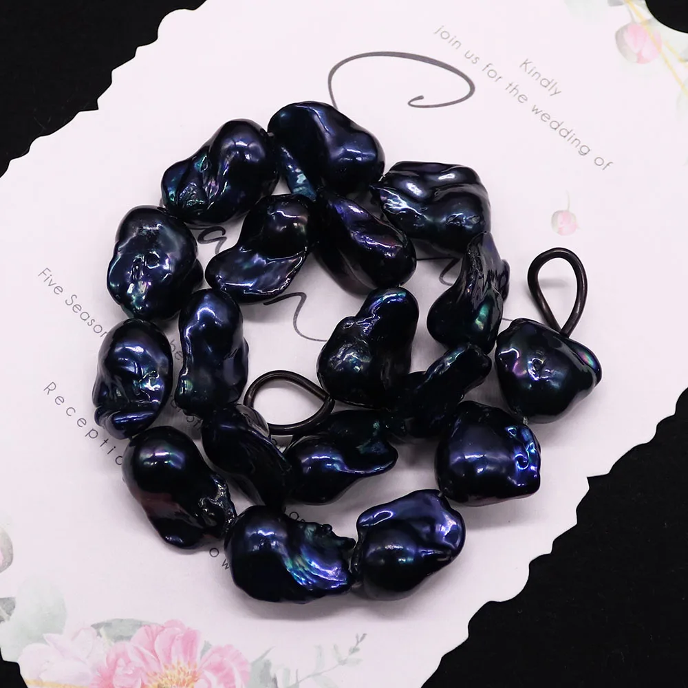 Black Dyeing Baroque Pearl Beads Irregular Tail Shape Freshwater Pearl Loose Beads 1 Strand For Handmade Necklace Bracelet Gift