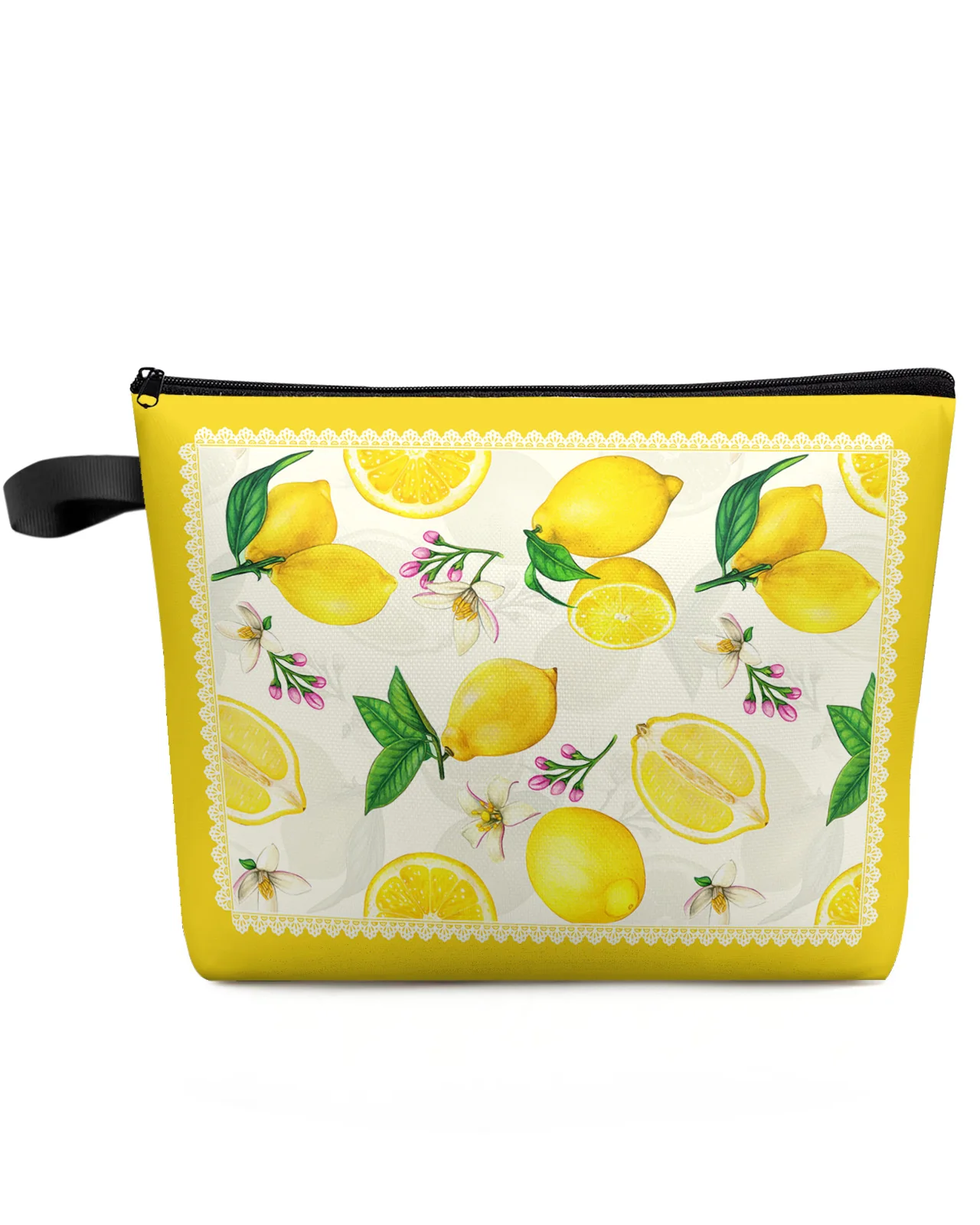 

Lemon Small Fresh Idyllic Style Big Printed Pouch Cosmetic Bags Bridal Party Make Up Bags Toiletry Organizer Travel Cases