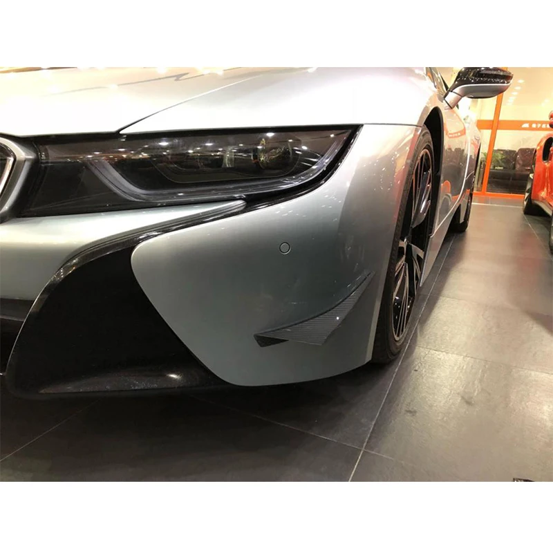 Carbon Fiber Car Front Side Fender Vent Fins Flaps For BMW I8 Base Coupe 2014-2018 Front Bumper Side Vent Splitters Canards Fins