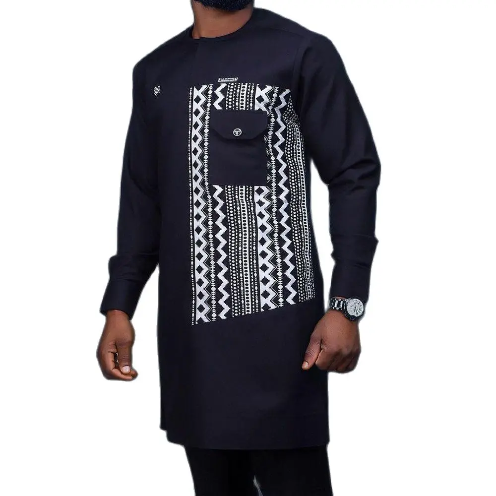 Summer Dashiki New Men's Suits Shirt Embroidered Kaftan Long Sleeve Top and Casual Pants 2 Piece Element Man Brand Set（M-4XL）