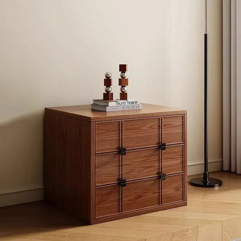 Retro style solid wood storage chest cabinet multi-functional modular free combination storage cabinet living room checkerboard