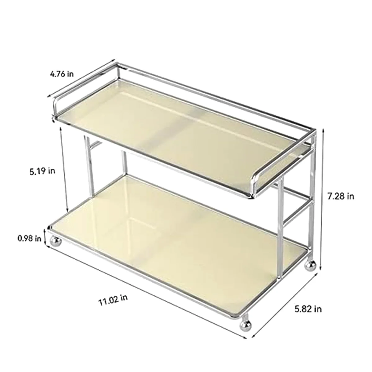 Organizer per trucco da bagno a 2 livelli, organizer per bancone trucco in metallo elettrolitico, organizer per vanità/mensola portaoggetti per camera da letto