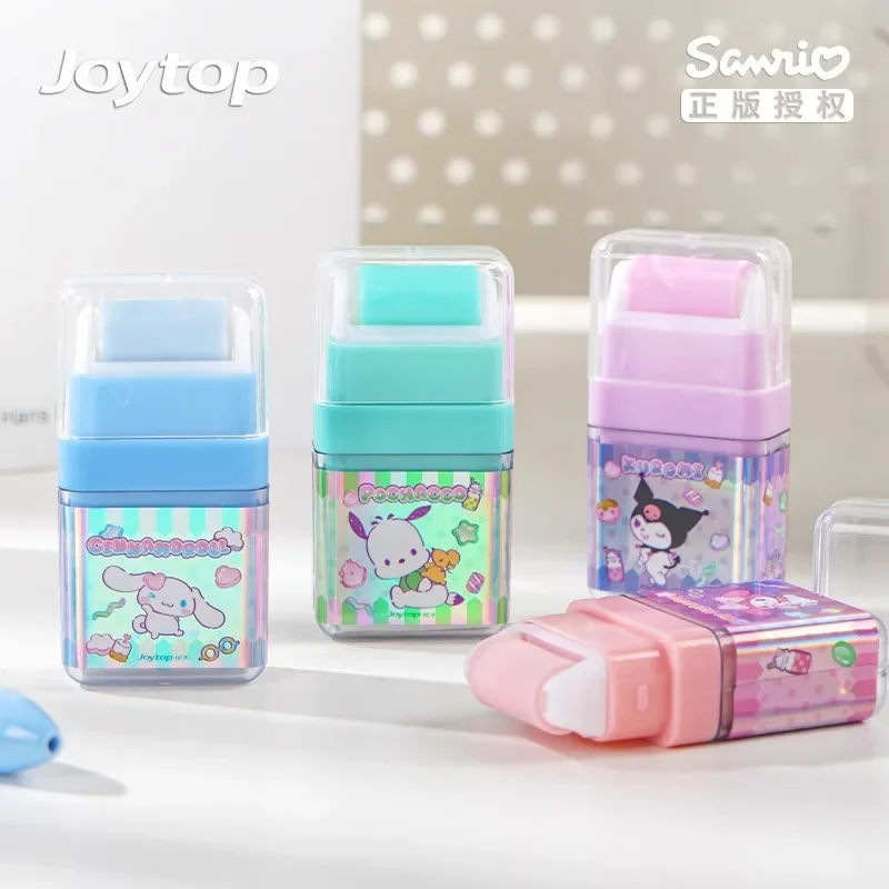 4pcs Kawaii Sanrios Cute Roller Eraser Kuromi My Melody Cinnamoroll Pochacco Creative Writing Correction School Students Rubbers