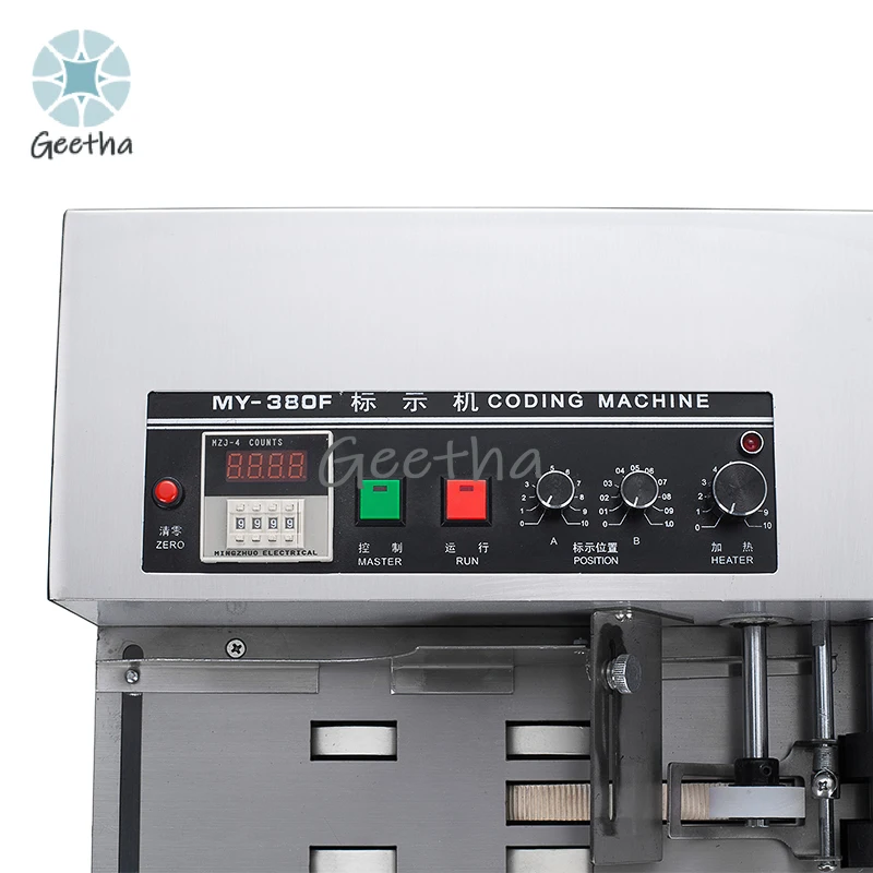 10-25mm Thickness Coding Machine 380F Produce Solid Dry Ink Roll Coding Card Bag Date Printer Machine