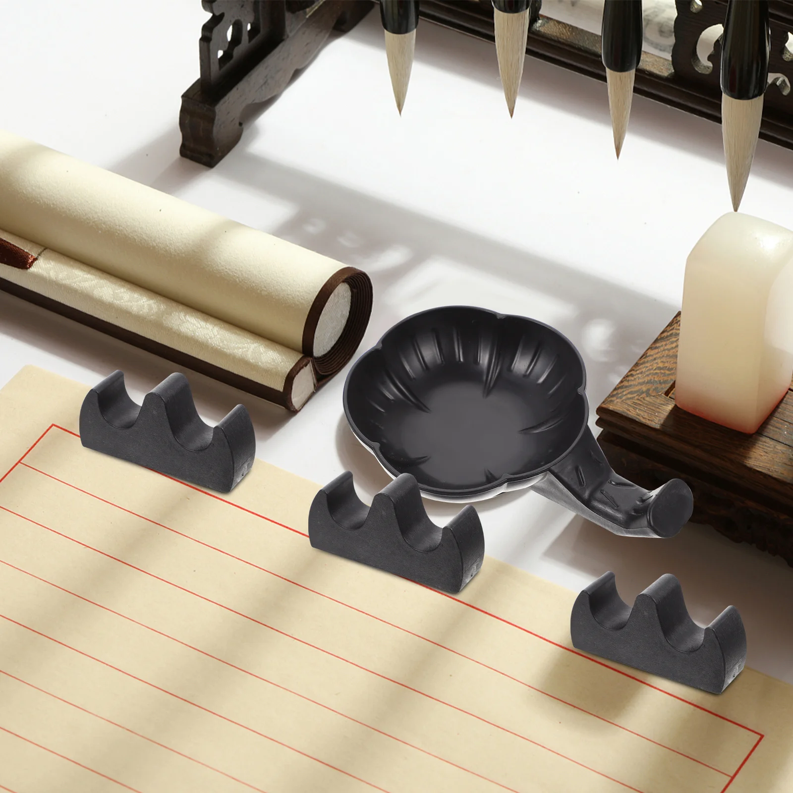 1 مجموعة الخط الحبر طبق القلم الراحة البلاستيك فرشاة الطلاء رف غرفة الدراسة ديكور الخط الصيني لوازم اللوحة ثقالة الورق #3