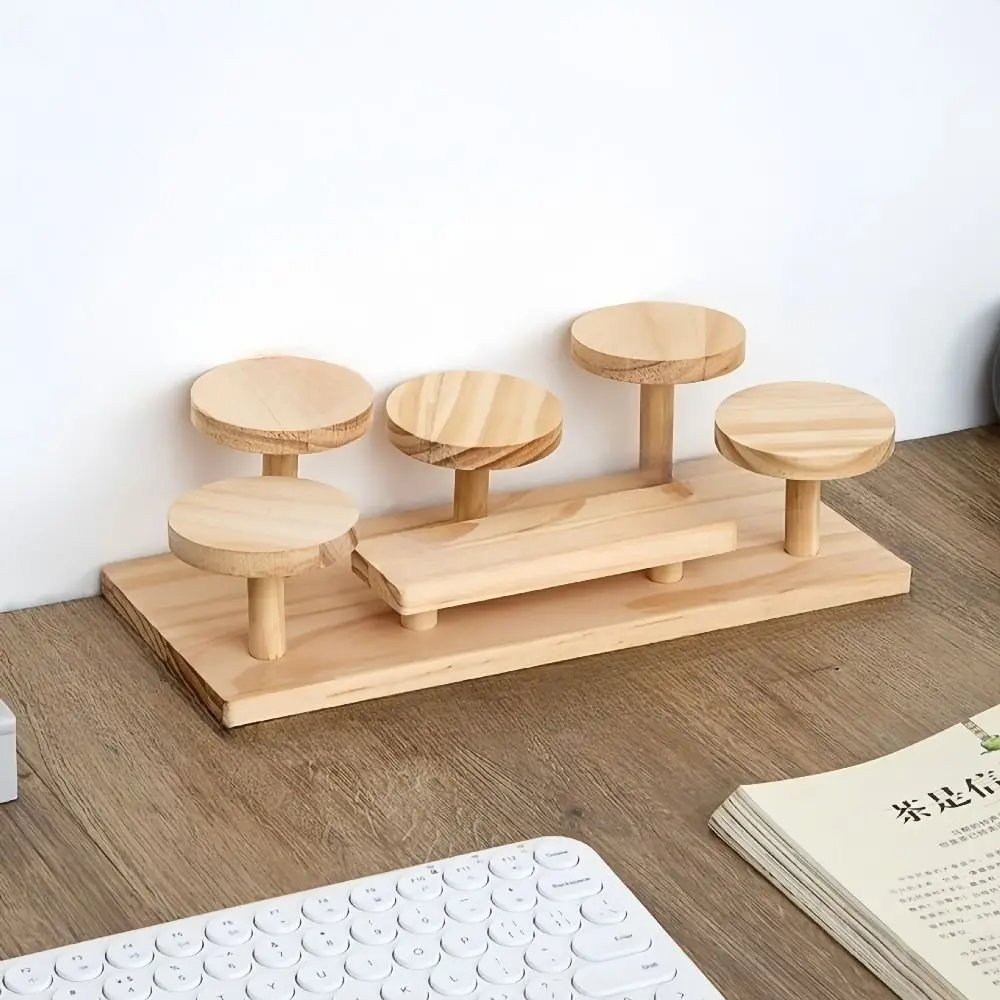 

Wooden Countertop Storage Rack Multiple Tiers Stacked Design Plant Stand Rustic Style Ladder Shelf Succulent Flower Pots