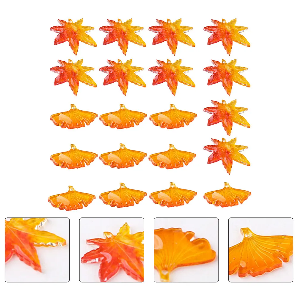20Pcs Maple Leaf Ginkgo Leaf Pendant Set Premium Material DIY Necklace Bracelet Charm Accessories Creative Hanging Pendant