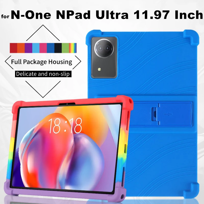 

for N-One NPad Ultra 11.97 Inch Android Tablet Case Super Shockproof Soft Silicone Protective Case Stand Cover