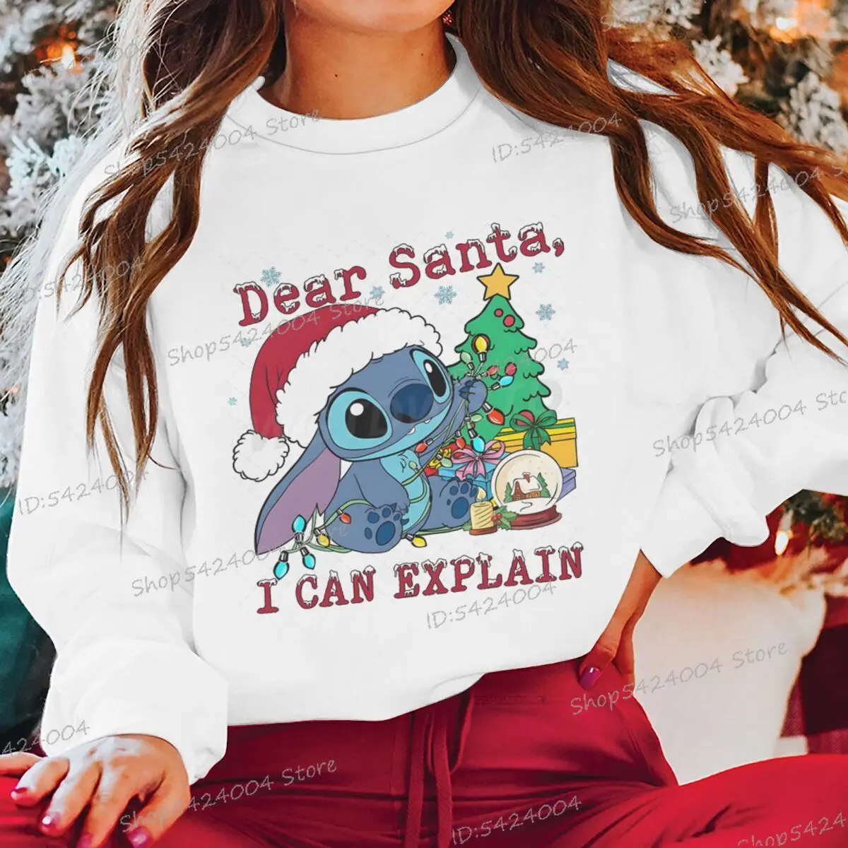 "عزيزي سانتا يمكنني شرح" البلوز الكرتون غرزة وشجرة عيد الميلاد Y2K سوداديرا عيد ميلاد سعيد السنة الجديدة البلوز النساء الرجال