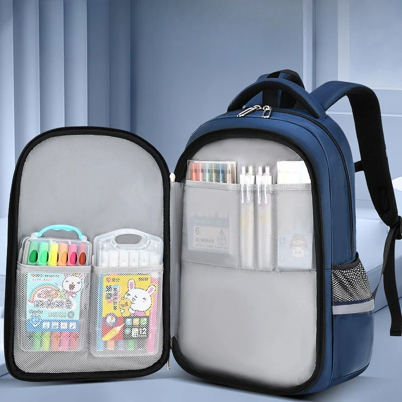 2023 New Student Schoolbag Grade 1-9 Schoolbag Boy Backpack Waterproof and Hard-Wearing Multi-Function Multi-Pocket