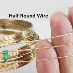 14K Gold Filled Half Hard Half Round Wires Footage 0.64mm 0.81mm 1.02mm Length 3.28ft(approx 100cm)