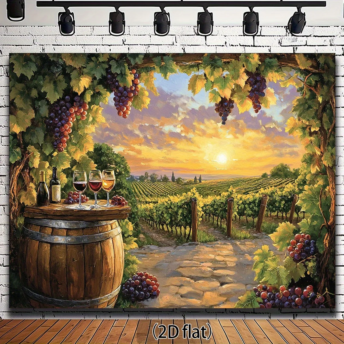 Rustic Vineyard Wine Wall Tapestry Decoration Farmhouse Art Poster Harvest Grape Background Canvas Print Room Decor Gift Idea