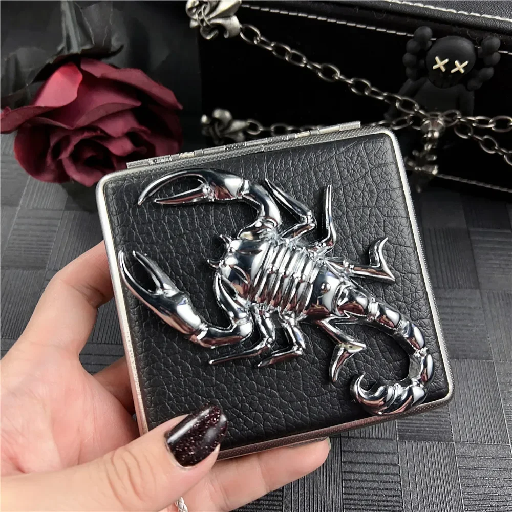 Metal Scorpion Leather 20pcs Cigarette Case Dark Style Lighter Gift Box Creative Personalised Automatic Cigarette Case