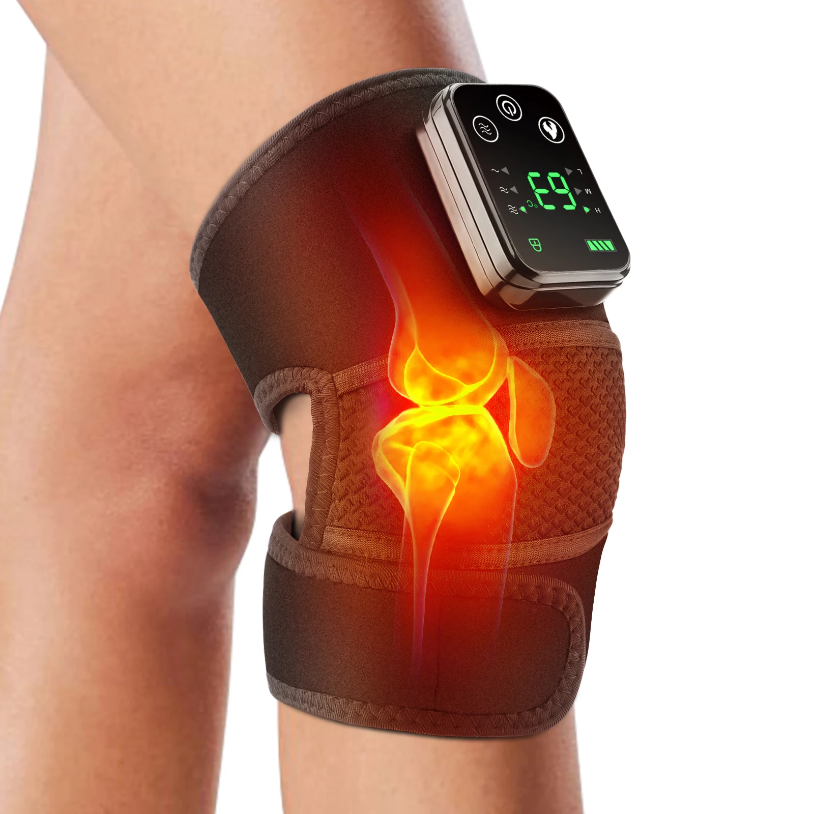 Electric Heated Vibration Knee Massage Pad 3 In 1 Shoulder Elbow Knee Massager Heating Strap Muscle Relaxation Joint Protection Health Care