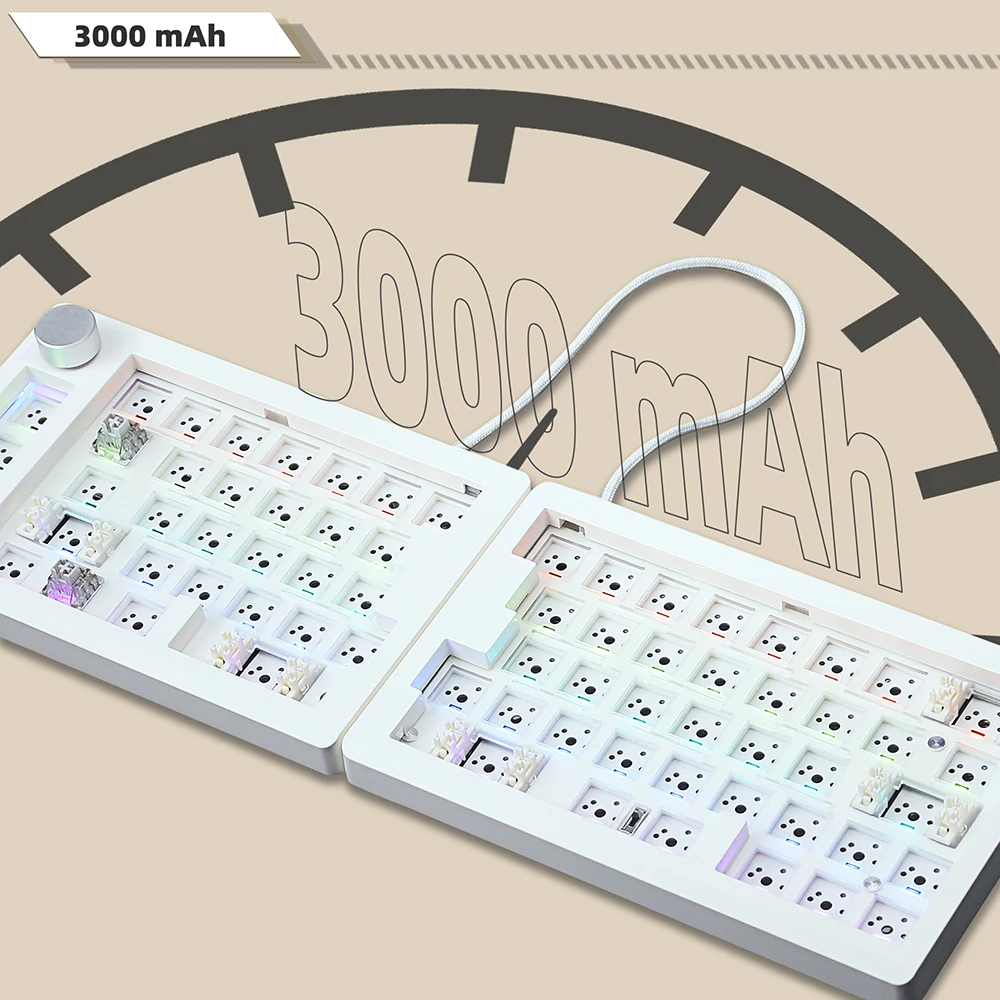 GMK70 Separates mechanisches Tastatur-Kit, 3 Modi, kabellose Bluetooth-ergonomische Tastatur, 68 Tasten, Hot-Swap-fähige Dichtungstastatur für PC