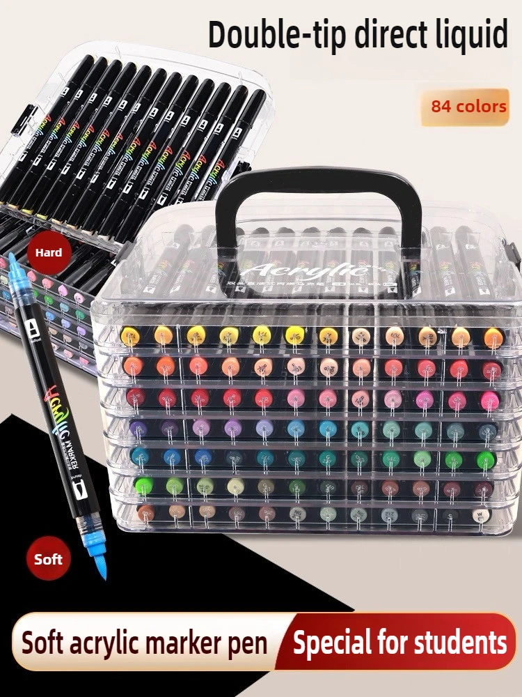 

GRASP 84/60/48/36/24 Colors Dual Tip Direct Liquid Acrylic Markers Overlay No Bleed Art Marker Korean Stationery School Supplies