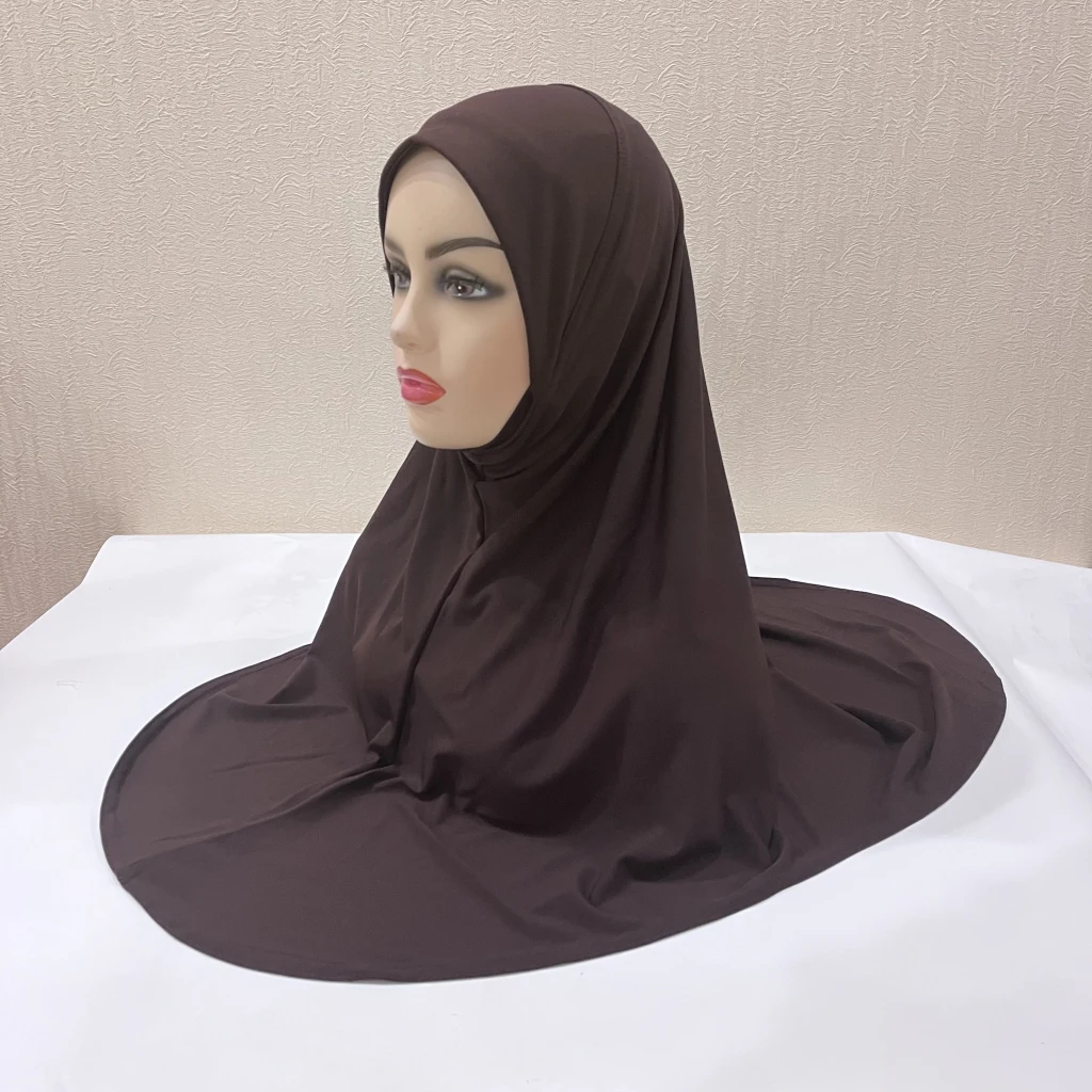 H124 Erwachsene, hochwertiger, großer muslimischer Hijab-Schal mit Kinnteil, islamisches Kopftuch, Hüte, Armia, zum Anziehen, Kopfbedeckung, Turban-Kappen – Detail 34
