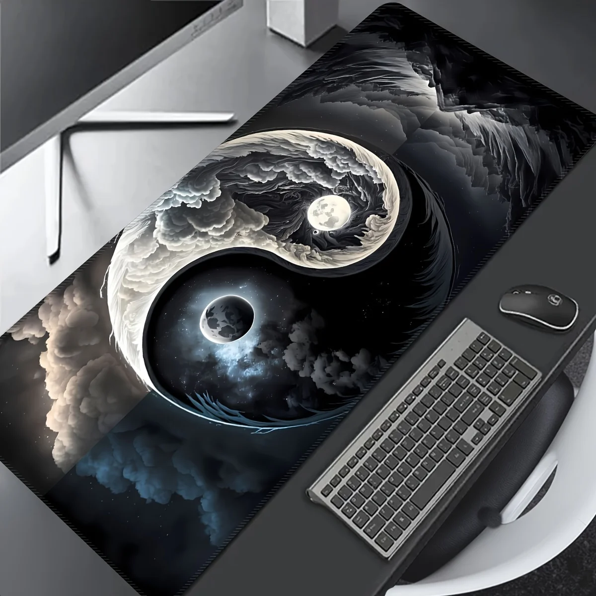 

Super cool large gaming mouse pad with extended rubber edges and precise locking - waterproof and non-slip for your desk pads