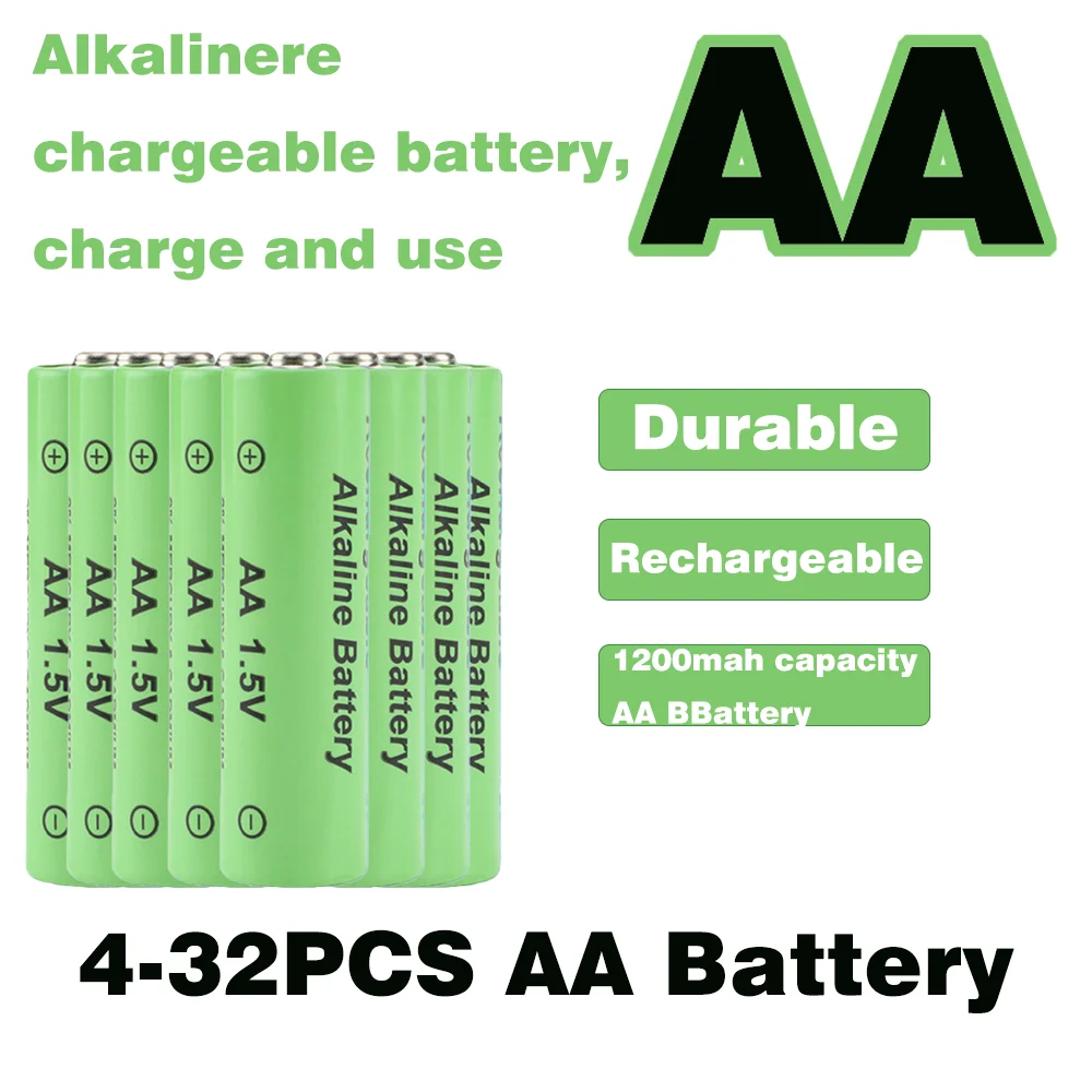 1.5V AA Battery Rechargeable Batteries Alkaline 1200mAh for Torch Toys Clock MP3 Player Flashlight Replace Spare Accessories