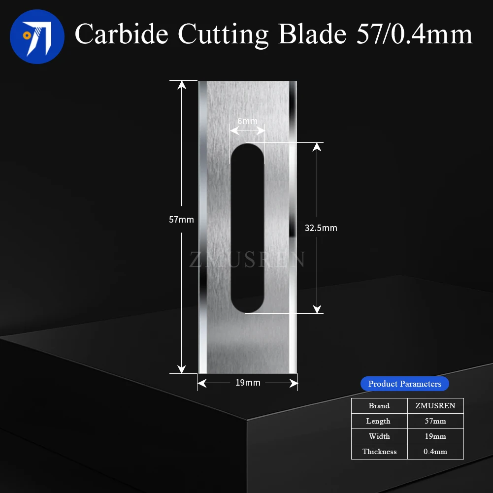 10PCS Carbide Three Holes Slitting Blade Double Edge Cutter Tungsten Carbide Blade for Tape Kraft Paper Foil Cutting