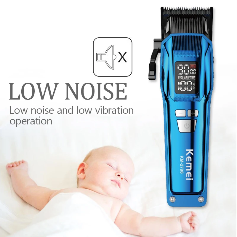 Профессиональный триммер для волос от Kemei, беспроводная Парикмахерская Машинка для стрижки волос для мужчин, регулируемая, аккумуляторная