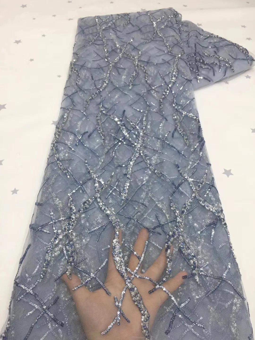 

African Lace Fabric 2023 High Quality French Sequins Net Lace Fabric Tube Bead Tulle Mesh Lace Fabric For Wedding Party PXX21225
