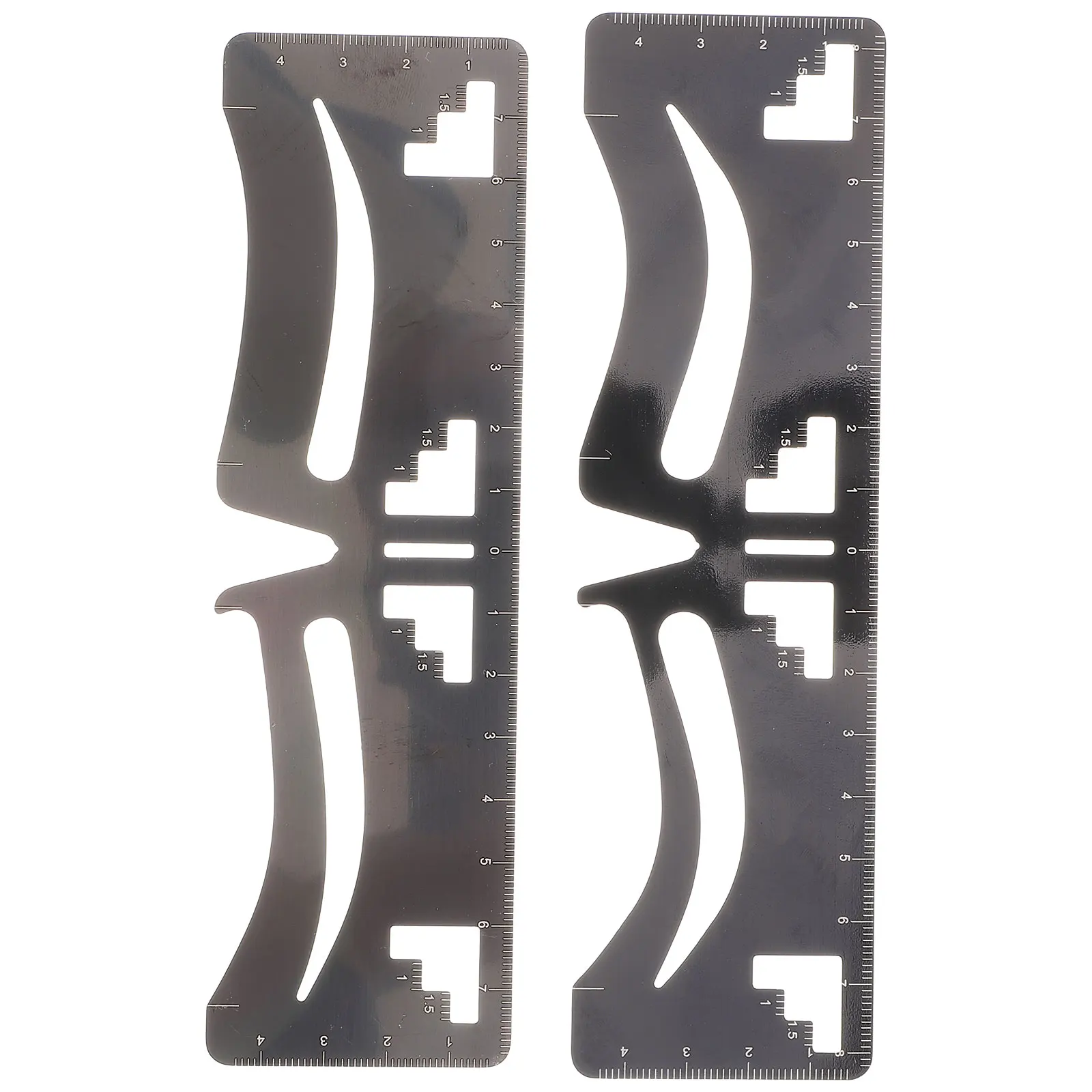 2 قطعة حاكم الحاجب المعادن الحاجب المشكل أداة قياس لدليل الحاجب الدقيق قالب تشكيل الحاجب