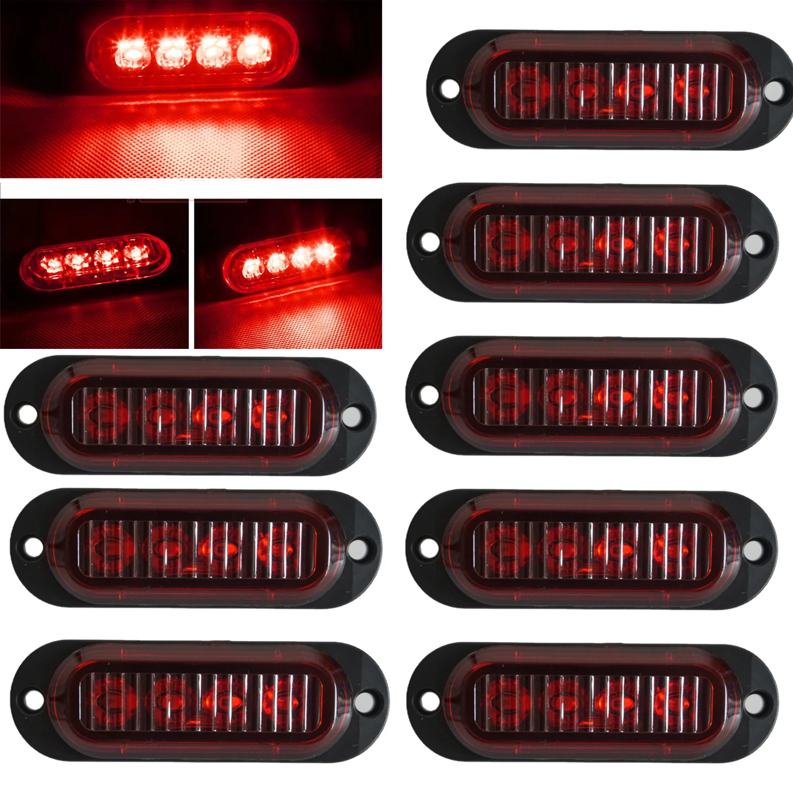 

10pcs 12v 24V LED Work Light Flood Light Off-road 4WD SUV Driving Fog Light Anti-collision, Dustproof, Splash-proof, Low Power