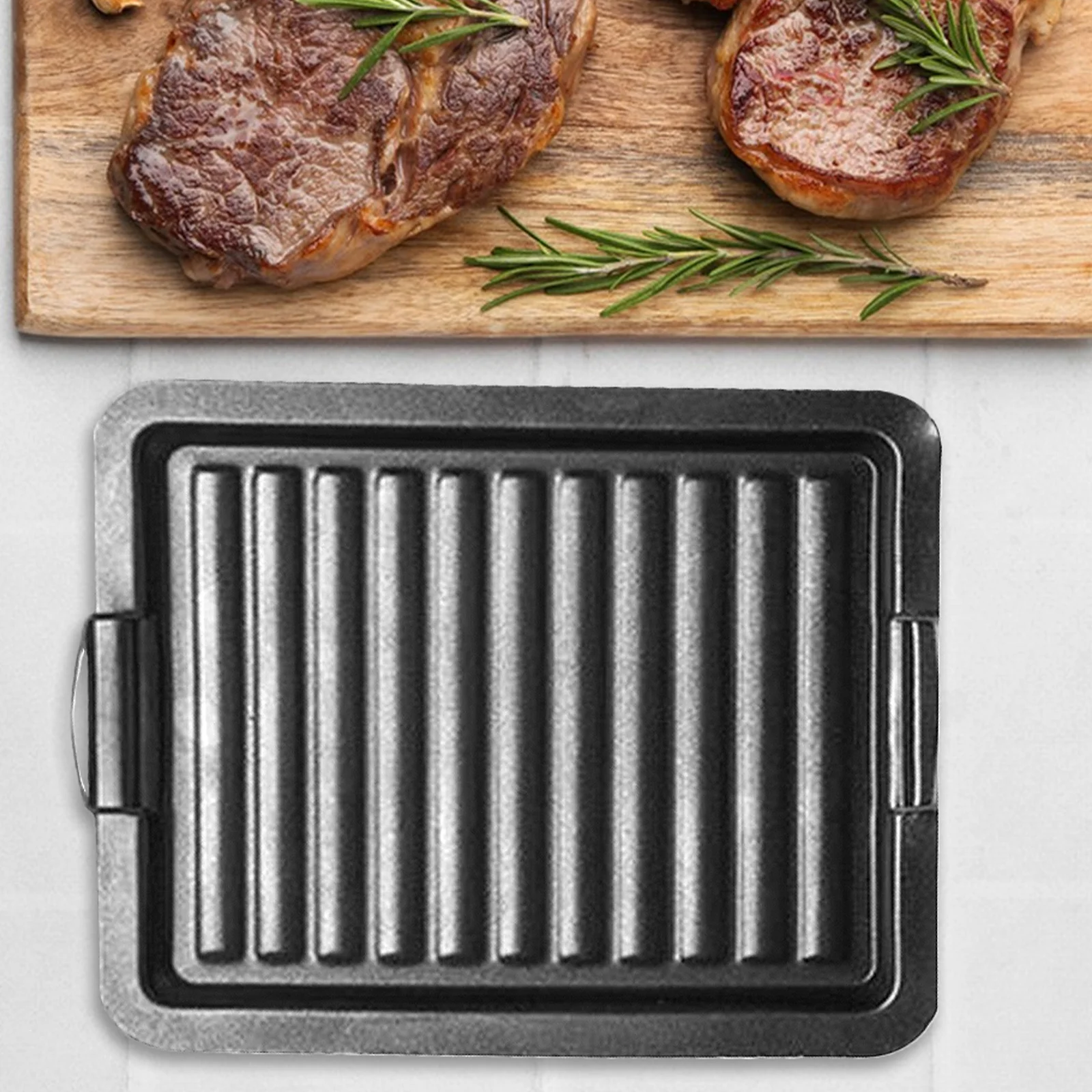 

Enamel Grill Pan Non-Stick Multi-Function Grilling Picnic Supply Outdoor Bbq Practical Housewarming Gift Fish Steaks Pizza