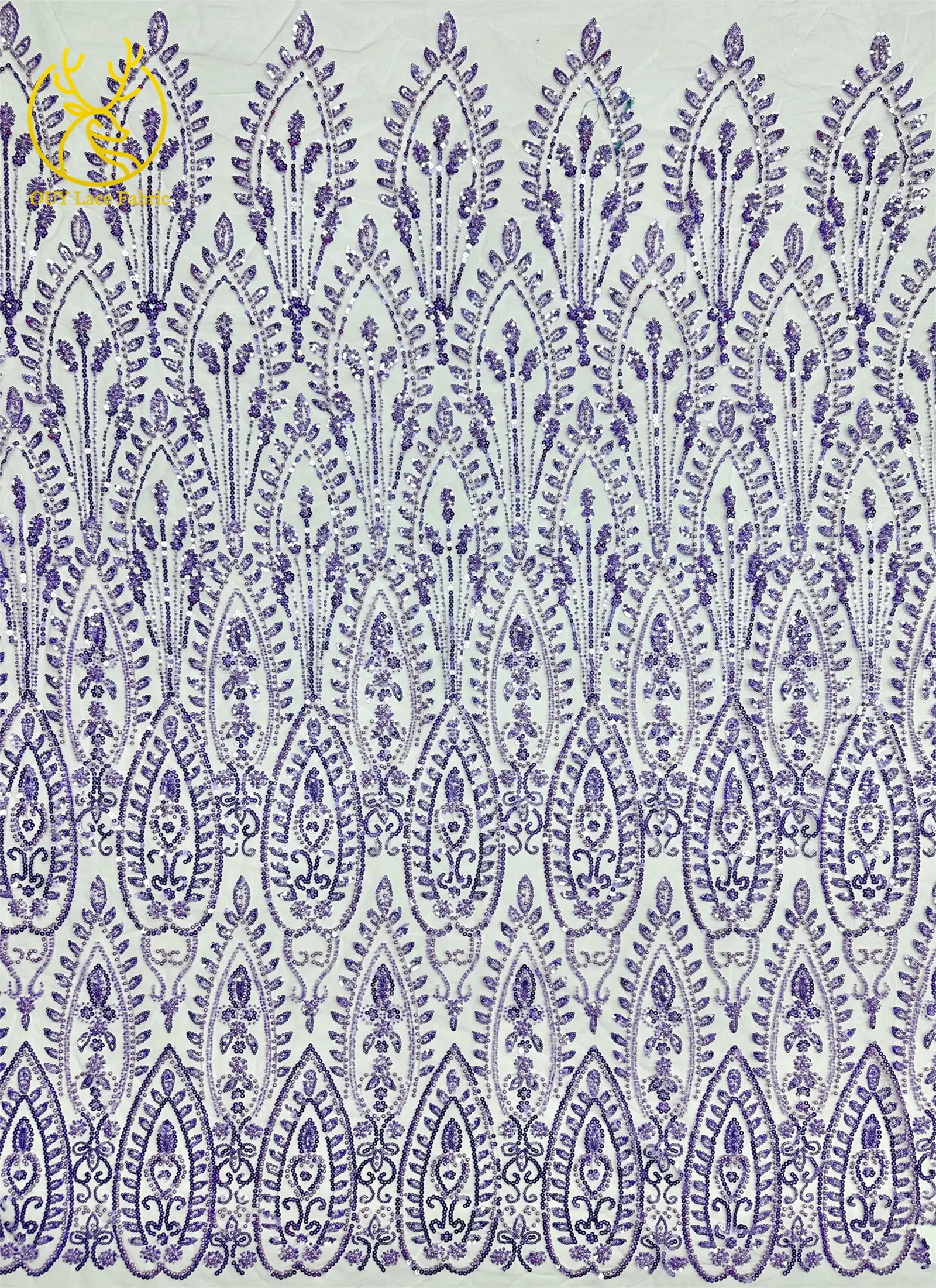 Afrikanischer Perlenstickerei-Spitzenstoff 2026 Neuestes Design Frankreich Nigeria Pailletten Tüll-Spitzenstoff für Damen Hochzeits- und Abendkleider – Detail 8