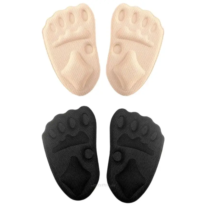 X5XA 4Pairs Foam Forefoot Cushion Heel Insoles Pads Blister Prevention Adhesive Shoe Inserts For Women High Heel Dress Shoe