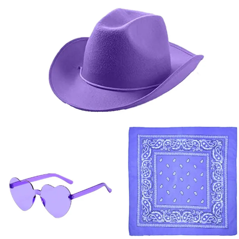 Ковбойская шляпа для взрослых, костюм с ковбойской банданой и очками для западных костюмов, аксессуар для костюмированной одежды на Хэллоуин