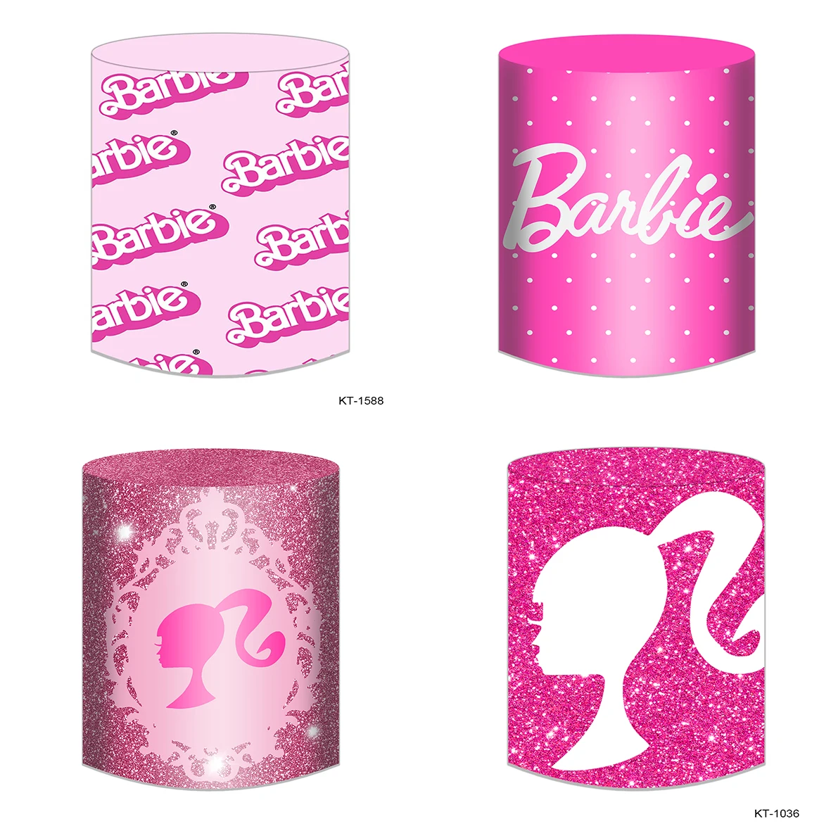 Princess Barbie Elastic Cylinder Elastic Circle Round Cover Background Baby Girl Birthday Party Decoration Photography Backdrop