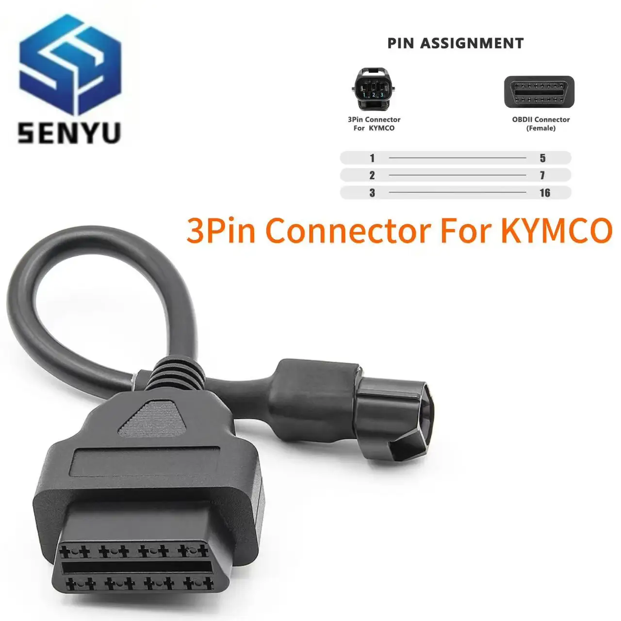 

Кабель OBD2 для KYMCO 3-контактный мотоцикл к OBDII 16-контактный кабель 3-контактный разъем кабеля мотоциклетный диагностический удлинительный кабель сканер инструмент