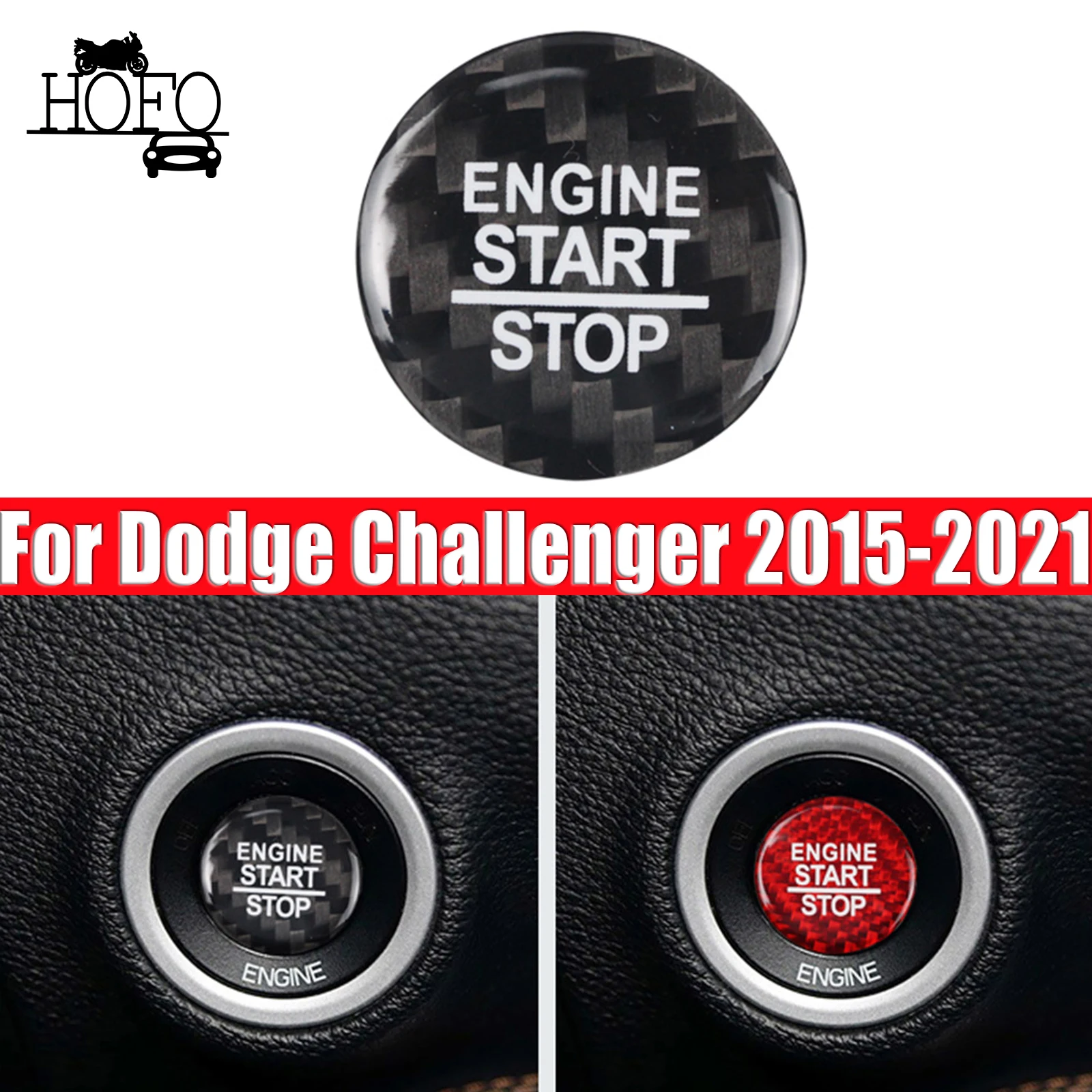 

For Dodge Challenger 2015-2021 Engine Start Stop Button Cover Trim
